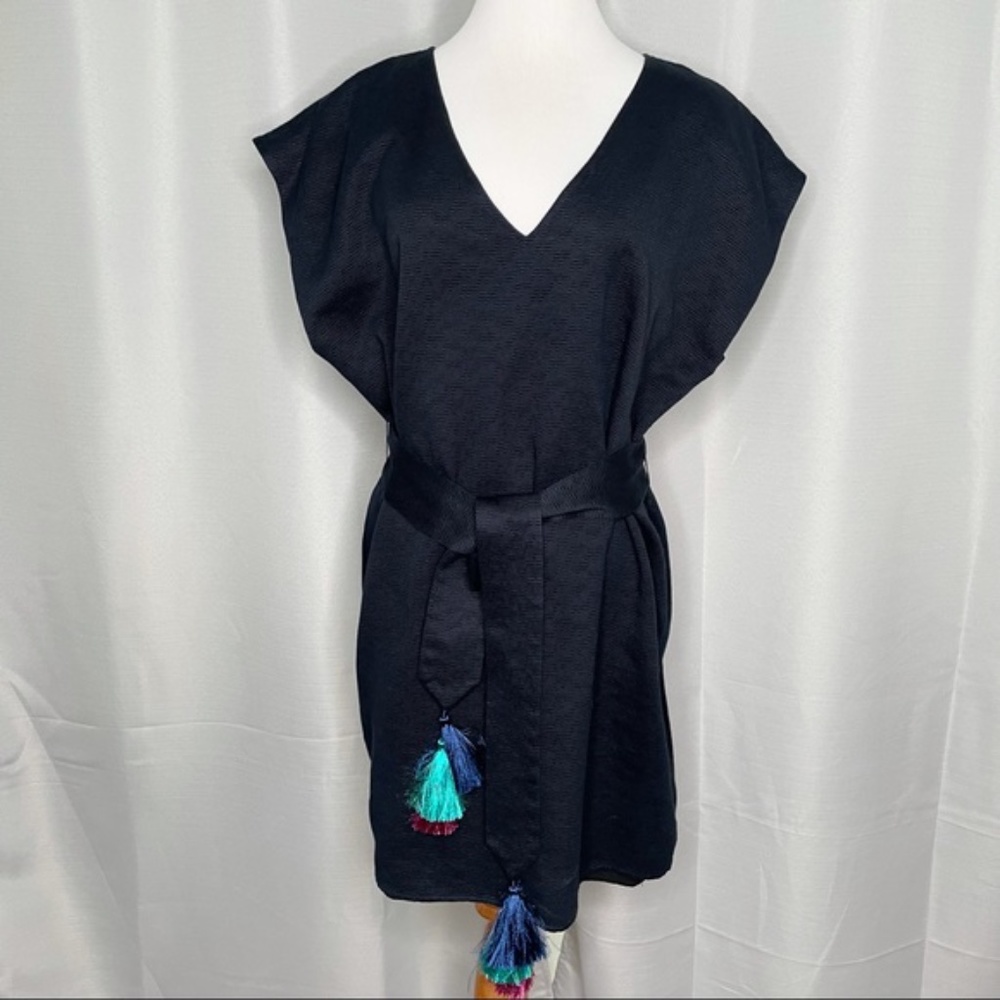 Navy Marie Oliver V neck mini dress. Size Medium